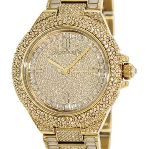 Michael kors Camille Gold Tone Pave Glitz Watch